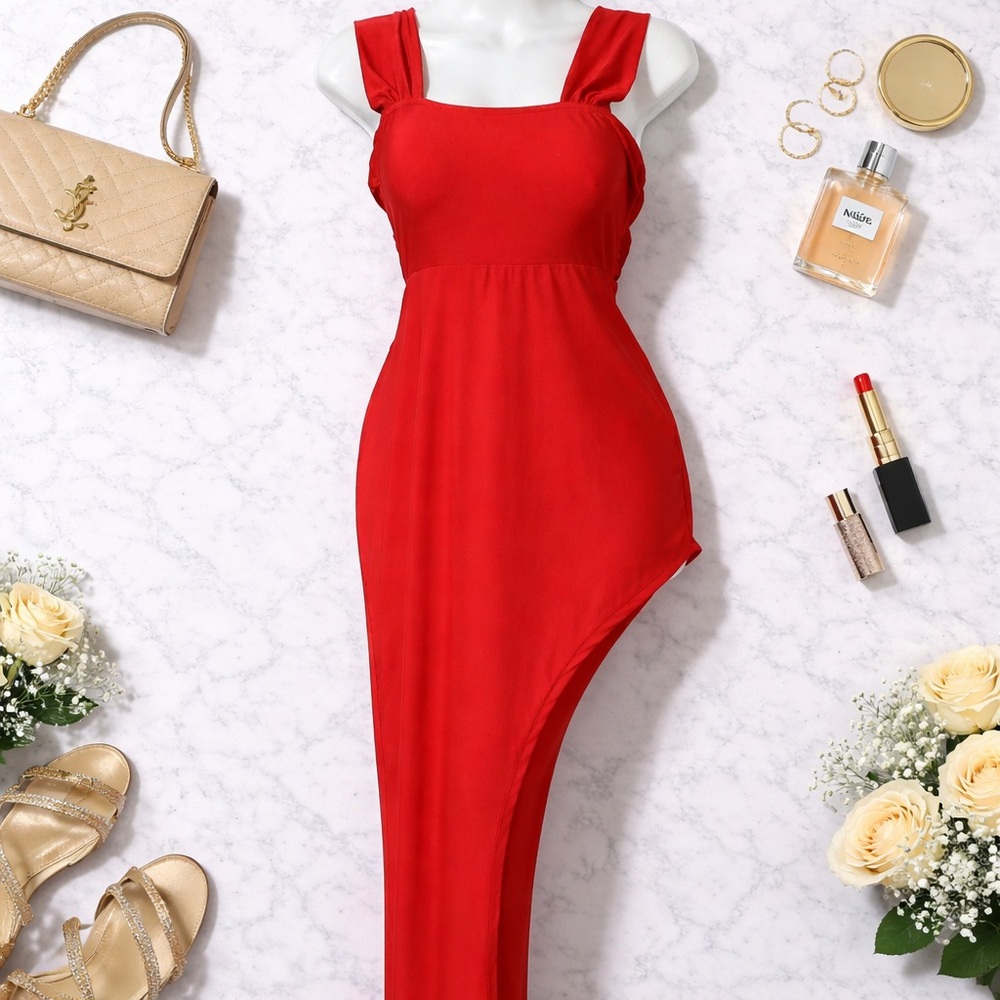 ❤️Elegant Red Backless Dress